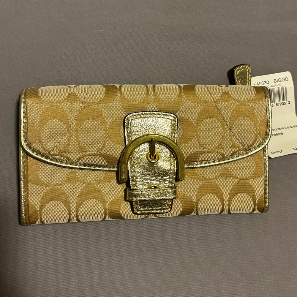 Coach Beige Signature Wallet